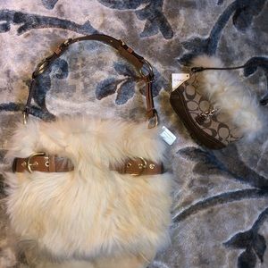 Coach fur purse and wallet